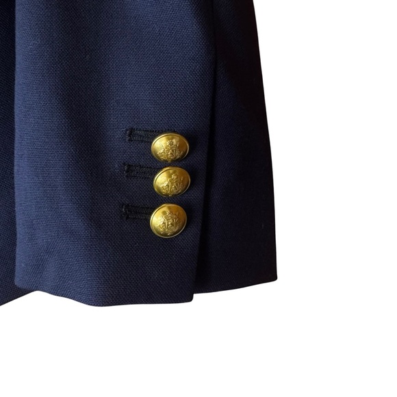 J Crew Dalton Navy Blue Blazer Jacket Tollegno 1900 Italian Wool Petites 6P - Picture 4 of 9